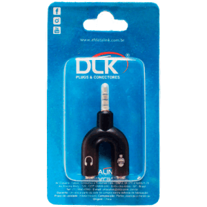 Adaptador P2 macho para 2 x P2 fêmea (Blister com 1 conector) .