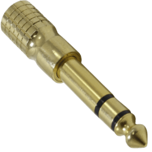 Adaptador P10 macho Stereo x P2 fêmea Stereo.