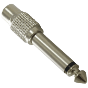 Adaptador P10 mono para RCA fêmea.