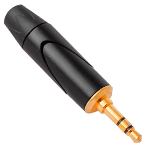 Conector DLK P2(m) Estéreo dourado Ø 6 mm Capa preta.