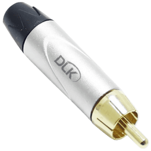 Conector RCA macho linha bucha Preta – 6mm.