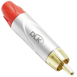 Conector RCA macho bucha vermelha – 6mm.