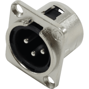 Conector XLR macho 3 polos painel.