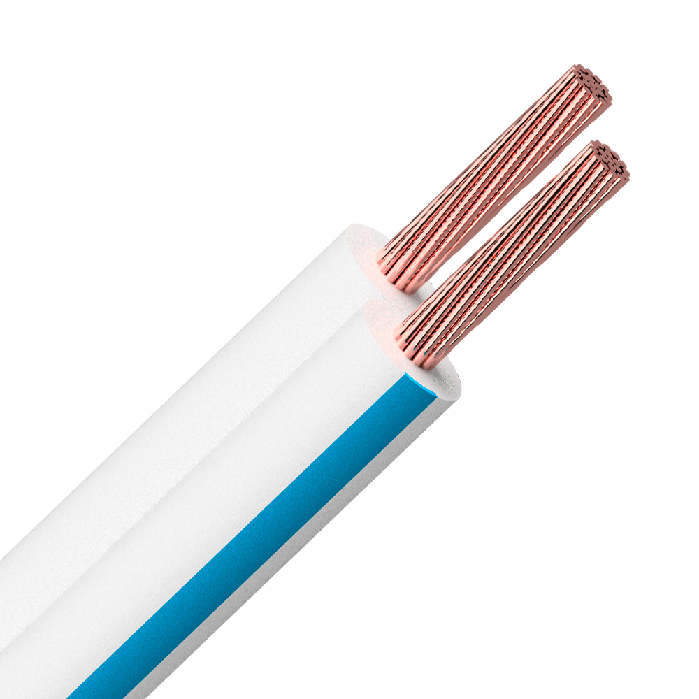Dois cabos AFD contra um fundo branco, com as extremidades expostas revelando fios coloridos e isolamento metálico.