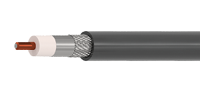 Cabo coaxial DLC240 com trança CuSn e capa PE preto.