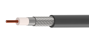 Cabo coaxial flexível LMR195 times microwave para comunicação de baixa perda.