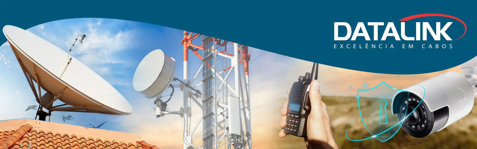 Banner cabos jumpers, composta pelas aplicações do cabo coaxial, como: CFTV, antenas de rádio, telecomunicações e RF.